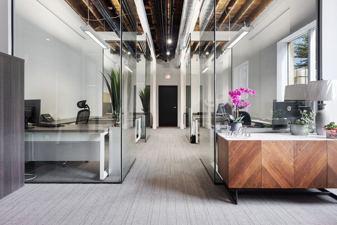 Modern media company office interior
