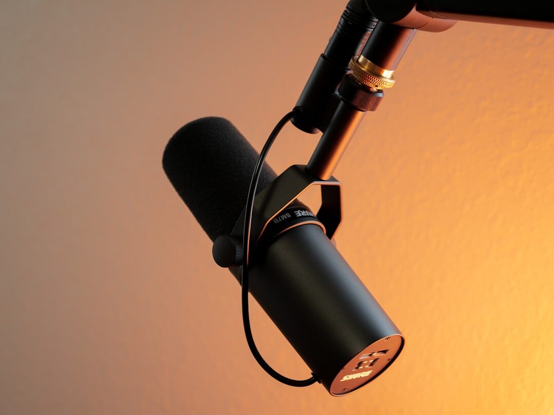 Creative idea concept with microphone and light